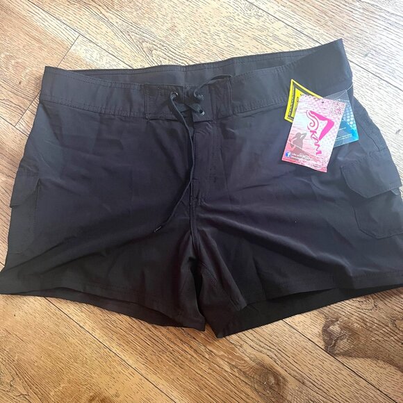 Kanu Surf  Breeze-Board Shorts Black Sz 14 Sun Protection 4way stretch - Picture 1 of 7